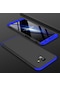 Noktaks - Samsung Galaxy Uyumlu J6 Plus - Kılıf 3 Parçalı Parmak İzi Yapmayan Sert Ays Kapak - Siyah-mavi
