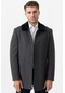 White Stone Vicenza 4016 Berberi Yaka Slim Fit Yünlü Kaban Füme-Füme