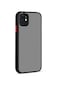 Noktaks - iPhone Uyumlu 12 Mini - Kılıf Arkası Buzlu Renkli Düğmeli Hux Kapak - Siyah