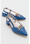 Luvishoes Olıv Kot Mavi Kadın Topuklu Sandalet