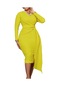 İkkb V Yaka Uzun Kollu Askılı Elbise Sarı
