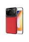 Kilifone - İphone Uyumlu İphone 8 Plus - Kılıf Deri Görünümlü Parlak Mika Tasarımlı Emiks Kapak - Kırmızı