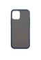 Kilifone - İphone Uyumlu İphone 12 Mini - Kılıf Arkası Mat Buzlu Kenarı Renkli Düğmeli Fri Silikon - Lacivert