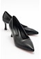 Pedra Siyah Cilt Kadın Topuklu Ayakkabı