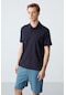 Tommy Life Lacivert Basic Göğüs Logolu Standart Kalıp Triko Polo Yaka Erkek T-shirt - 87768 Lacivert