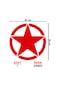 Army Star Sticker - Yıldız Sticker - Oto Sticker - Araba Sticker - 30cm X 30cm - Kırmızı