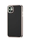 Kilifone - İphone Uyumlu İphone 12 - Kılıf Parlak Renkli Bark Silikon Kapak - Siyah