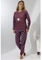 Fawn 5020 Peluş Welsoft Polar Kışlık Yumoş Kadın Pijama Takımı Lila