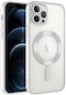 iPhone Uyumlu 11 Pro Max Kılıf Şeffaf Renkli Yumuşak Kamera Lens Korumalı Magsafe Şarj Kapak Demre - Gümüş