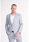 İntersivin Slim Fit Likralı İndigo Keten Erkek Takım Elbise-indigo