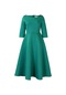 Ikkb Kadın Yeni Düz Renk Kadın Büyük Beden Elbise Yeşil