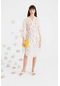 Roman Beli Kuşaklı Desenli Kimono Standart Renk Y2213911 089 Çok Renkli
