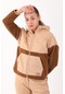 Maraton Sportswear Comfort Kadın Kapşonlu Uzun Kol Outdoor Taba Tracktop 21440-taba