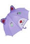 Ikkb Karikatür Kulak Şemsiyesi Uzun Mango Yağmur Çocuk Mor Kedi Yavrusu