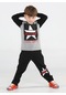 Super Star Erkek Çocuk Jogger + T-shirt Takım-siyah -gri