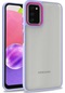 Noktaks - Samsung Galaxy A03s Uyumlu - Kılıf Arkası Şeffaf Kamera Çevresi Parlak Zıt Renkli Flora Kapak - Lila