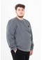 Maraton Sportswear Büyük Beden Erkek Bisiklet Yaka Takma Kol Basic Antramelanj Sweatshirt 22370-antramelanj