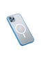 Noktaks - İphone Uyumlu İphone 13 Pro Max - Kılıf Kablosuz Şarj Destekli Magsafe Mokka Kapak - Mavi