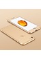 Tecno - İphone Uyumlu İphone 5 / 5s - Kılıf 3 Parçalı Parmak İzi Yapmayan Sert Ays Kapak - Gold