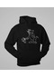 Çizgi Film Tom Ve Jerry Baskılı Unisex Oversize Hoodie Siyah