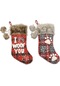 Xiaoqityh-cloud Noel Dekorasyon Ingiliz Evcil Hayvan 2 Adet Noel Çorap Şeker Çorap Hediye Çantası Xiaoqityh
