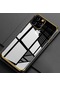 Kilifone - İphone Uyumlu İphone 11 Pro - Kılıf Dört Köşesi Renkli Arkası Şefaf Lazer Silikon Kapak - Gold