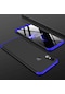 Tecno-Xiaomi Mi 8 Se - Kılıf 3 Parçalı Parmak İzi Yapmayan Sert Ays Kapak - Siyah-mavi