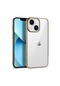 Noktaks - iPhone Uyumlu 14 Plus - Kılıf Arkası Şeffaf Kenarları Renkli Pixel Kapak - Gold