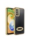 Tecno - Samsung Galaxy Uyumlu A04s - Kılıf Kamera Korumalı Tatlı Sert Omega Kapak - Gold
