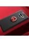 Kilifone - Samsung Uyumlu Galaxy Note 9 - Kılıf Yüzüklü Auto Focus Ravel Karbon Silikon Kapak - Siyah-kırmızı