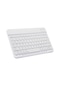 İpad Pro 10.5" Uyumlu Kablosuz Bluetooth Şarj Edilebilir Mini Q Klavye - Beyaz