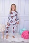 Kız Çocuk Baskılı Pijama Takım-1790-gri