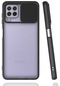 Samsung Galaxy M22 Kılıf Lopard Slayt Sürgülü Kamera Korumalı Renkli Silikon Kapak - Siyah