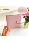 Mini-pink A5/a7 6 Halka Pu Deri Glitter Binder Doldurulabilir Fotocard Kapak Bütçe Planlama Dizüstü Polaroid Instax Fotoğraf Albümü