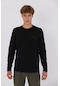 Maraton Sportswear Regular Erkek Bisiklet Yaka Uzun Kol Basic Siyah Sweatshirt 20906-siyah