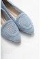 Luvishoes 101 Mavi Örme Kadın Babet Ayakkabı
