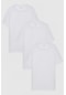 Ds Damat Slim Fit Beyaz 3'lü T-shirt 4hc14ortbn533