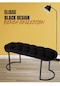 Elısse Siyah Model- Oval Metal Ayak 100 Cm Bench&koltuk&puf-yatak Odası Önü&ucu Puff&oturak