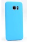 Mutcase - Samsung Uyumlu Galaxy S7 Edge - Kılıf Mat Renkli Esnek Premier Silikon Kapak - Mavi