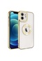 Mutcase - İphone Uyumlu İphone 12 - Kılıf Kamera Korumalı Tatlı Sert Omega Kapak - Gold