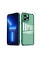 Noktaks - İphone 12 Pro Max Uyumlu - Kılıf Kamera Korumalı Transparan Post Kapak - Koyu Yeşil