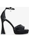 Valmenti Reeder Kadın Siyah Dior Hakiki Deri Topuklu Ayakkabı 828 8188-1 Bn Sndlt Y24
