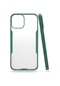 Noktaks - iPhone Uyumlu 12 - Kılıf Kenarı Renkli Arkası Şeffaf Parfe Kapak - Koyu Yeşil