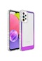 Kilifone - Samsung Uyumlu Galaxy A23 - Kılıf Simli Ve Renk Geçiş Tasarımlı Lens Korumalı Park Kapak - Mor-pembe