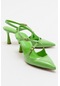 Coje Fıstık Yeşil Rugan Kadın Sivri Burun İnce Topuklu Ayakkabı