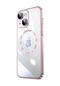 Kilifone - İphone Uyumlu İphone 14 Plus - Kılıf Sert Kablosuz Şarj Destekli Riksos Magsafe Kapak - Rose Gold