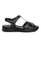 Mammamia D24ys-1855 Kadın Hakiki Deri Düz Sandalet Siyah-siyah