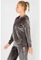 Maraton Sportswear Regular Kadın Kapşonlu Uzun Kol Basic Antrasit Sweatshirt 18502-antrasit