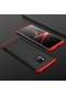 Mutcase - Huawei Uyumlu Mate 20 Pro - Kılıf 3 Parçalı Parmak İzi Yapmayan Sert Ays Kapak - Siyah-kırmızı
