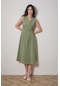 Fullamoda Basic Kruvaze Yaka Elbise- Yeşil 24YGB7570201642-Yeşil
